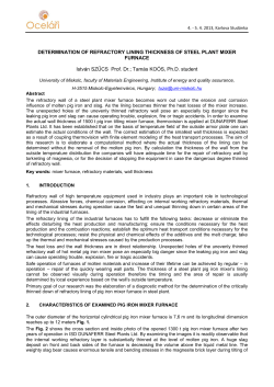 DETERMINATION OF REFRACTORY LINING THICKNESS