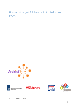 Final report project Full Automatic Archival Access (FAAA)