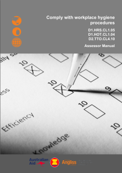 Comply with workplace hygiene procedures