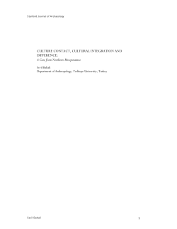CULTURE CONTACT, CULTURAL INTEGRATION AND