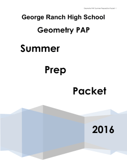 Geometry PAP Summer Packet 2016