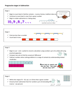 Progressive stages in Subtraction