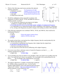 Physics 115 Acoustics Homework Set #4 Prof. Menningen p
