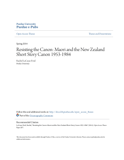 Resisting the Canon: Maori and the New Zealand Short Story Canon