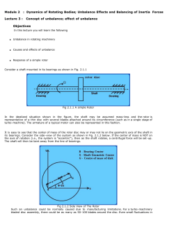 Concept of unbalance