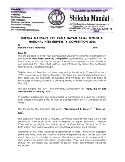 shiksha mandal`s 37th kamalnayan bajaj memorial national inter