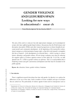 GENDER VIOLENCE ANDLEISURE INSPAIN Looking for new ways