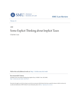 Some Explicit Thinking about Implicit Taxes