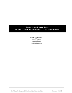 innovation school plan dr. william w. henderson k