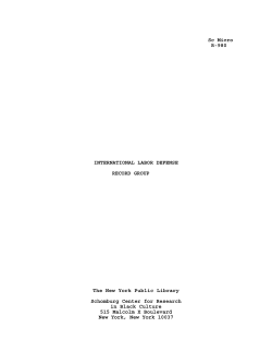 Guide to the International Labor Defense records
