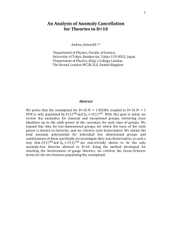 An Analysis of Anomaly Cancellation for Theories in D=10