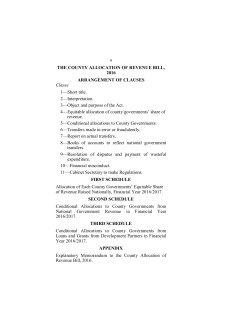 The County Allocation of Revenue Bill, 2016