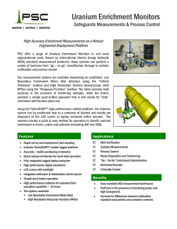 Uranium Enrichment Monitors - Pajarito Scientific Corporation