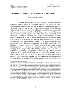 1 SUBLIMINAL PERCEPTION AND MUSIC. A BRIEF SURVEY. 1
