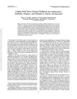 Coping With Stress During Childhood and Adolescence