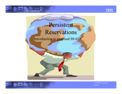 Persistent Reservations