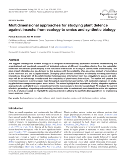 Multidimensional approaches for studying plant