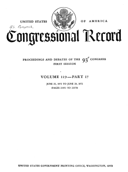 93rd Cong., 1st sess., Congressional Record 119 (June 28, 1973)