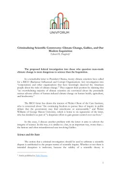 Criminalizing Scientific Controversy: Climate Change