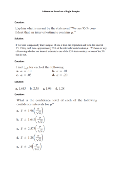 Inferences Based on a Single Sample Question: Solution: Question