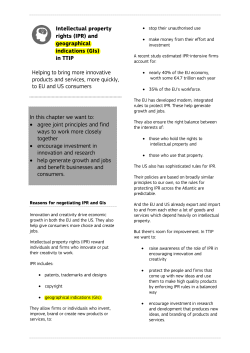 Factsheet on Intellectual property rights (IPR) and geographical