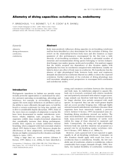 Allometry of diving capacities: ectothermy vs. endothermy