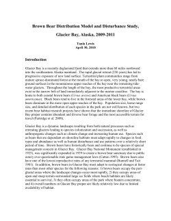 Bear Disturbance and Displacement Study, Glacier Bay 2009-2010