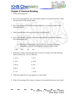 Chapter 6 Chemical Bonding