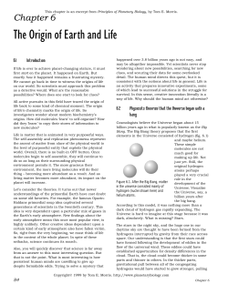 The Origin of Earth and Life
