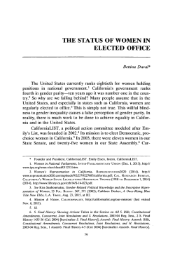 the status of women in elected office