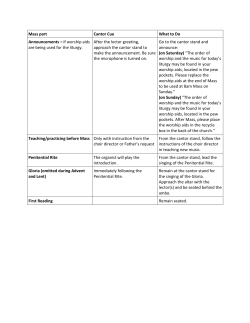 Cantor Guidelines - St. Mary`s in Brenham