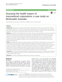 Assessing the health impact of transnational corporations: a case
