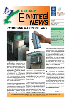 protecting the ozone layer - GEF Small Grants Programme