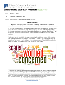 Inside the GOP - Democracy Corps