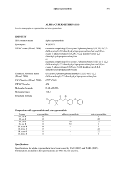 ALPHA-CYPERMETHRIN (118) IDENTITY ISO common name alpha