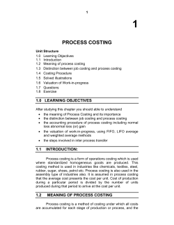 PROCESS COSTING - University of Mumbai