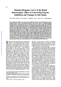 Stimulus-Response Curve of the Renal Baroreceptor: Effect of