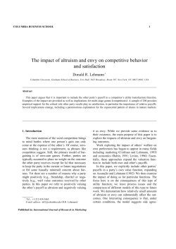 The impact of altruism and envy on competitive behavior
