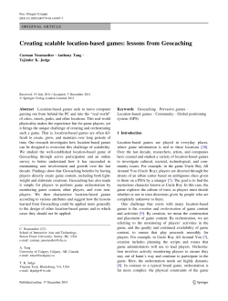 Creating scalable location-based games: lessons