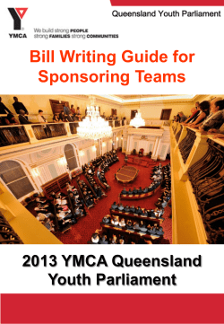 Bill Writing Guide - YMCA Queensland Youth Parliament