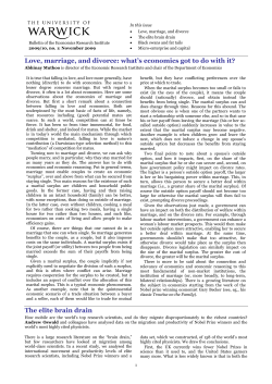Love, marriage, and divorce: what`s economics got to do with it? The