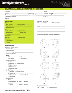 Gravity Roller Silo RFQ