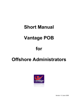 Vantage manual for offshore admin
