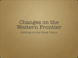 Settling on the Great Plains