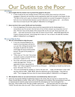 Our Duties to the Poor
