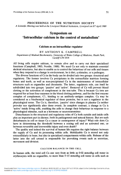 Calcium as an Intracellular Regulator