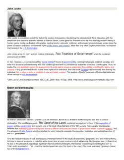 John Locke Baron de Montesquieu