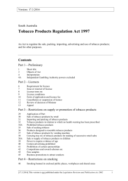 Tobacco Products Regulation Act 1997