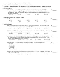 Extra Sample Problems for Exam 4