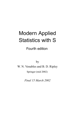Modern Applied Statistics with S